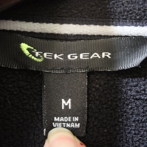 Tek Gear Men's Blue Black Fleece Full Zip Jacket Medium Outdoor Layering - Picture 10 of 11